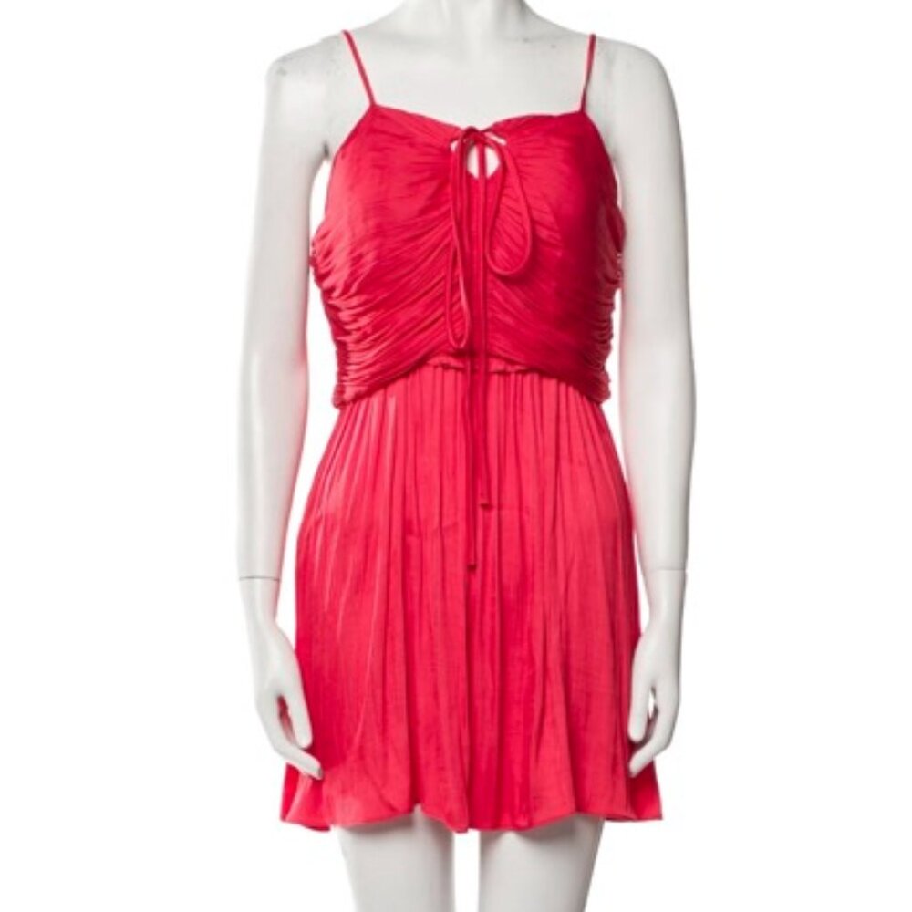 NWT House of Harlow 1960 red rouched mini dress SZ Small